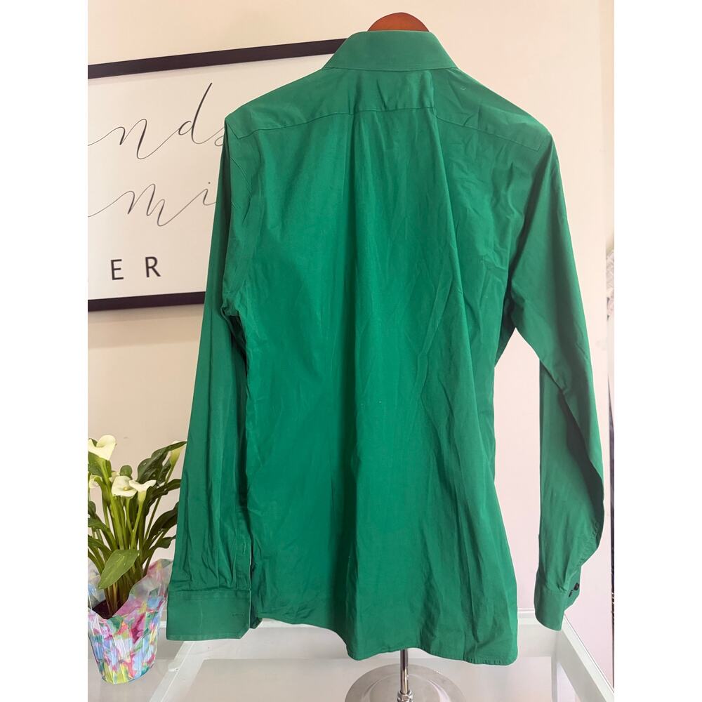 Express 1MX Green Extra Slim Fit Dress Shirt - Men’s Large - Picture 3 of 6